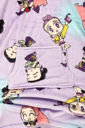 Jay Franco Kpop Demon Hunters Huntrix Kids Hooded Blanket Purple 24x32 thumbnail 4