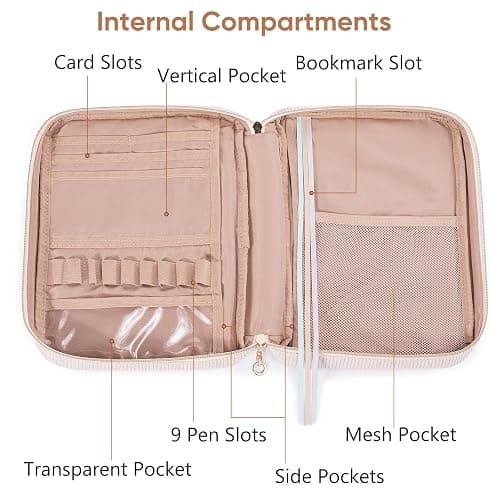 Bible Cover for Women, Initial Personalized Bible Gift - Bible Case for Men - Bible Holder - Bible Bag - Bible Carrier - Bible Carrying Case with Pockets for Bible Study Suppliers, Bible Accessories - L - Ivory thumbnail 7