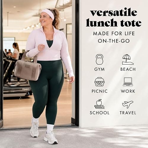 Fit & Fresh Remi Neoprene Lunch Bag for Women w/Ice Pack & Containers | Machine Washable Lunch Box For Women, Self Insulating Durable Neoprene, Large Capacity For Nurses, Teachers, School, Work thumbnail 8