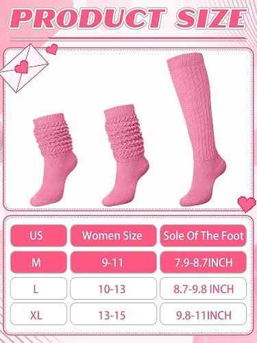 Glitopper Slouch Slouchy Socks Pack Knee High Scrunch 80s 90s Stacked Boot Socks thumbnail 4
