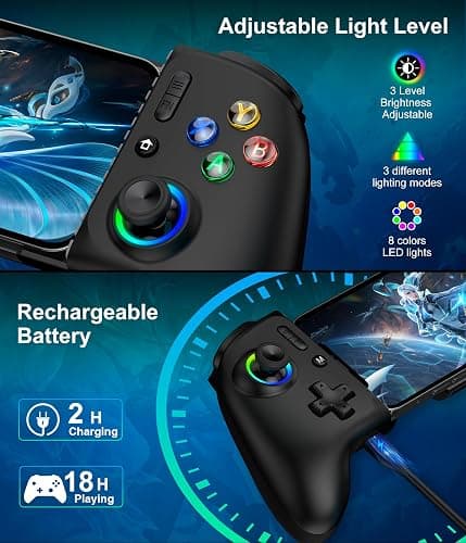 Mocagen Mobile Gaming Controller, MC2 Phone Controller for iPhone/Android/Switch/Oled/Switch 2 with Programmable/Hall Effect Joysticks & Analog Triggers/RGB Light thumbnail 5
