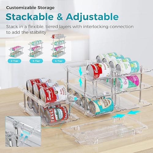 oylik Can Organizer for Pantry, 3 Tiers Can Storage Rack, up to 36 Cans Food Holders for Fridge, Cabinet and Pantry Organization thumbnail 4