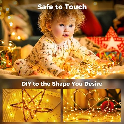 btfarm Remote Fairy Lights Plug in, 66FT 200 LED Twinkle Lights Indoor, Timer String Light for Bedroom, 8 Modes Copper Wire Waterproof Christmas Lights for Tree Wedding Outdoor Decoration, Warm White thumbnail 7