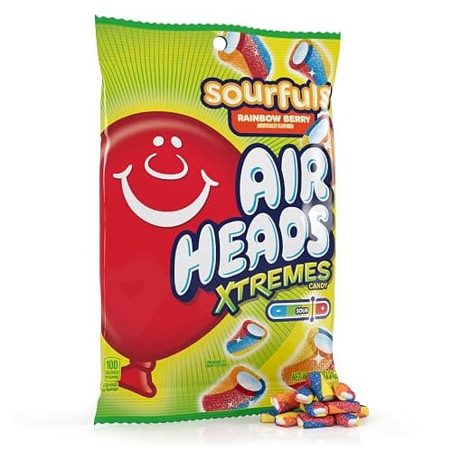 Airheads Xtremes Sourfuls, Sweetly Sour Candy, Rainbow Berry, Individually Wrapped Bulk Candy for Adults & Kids, Party, Concessions, Non-Melting, 6 Oz - Image 1