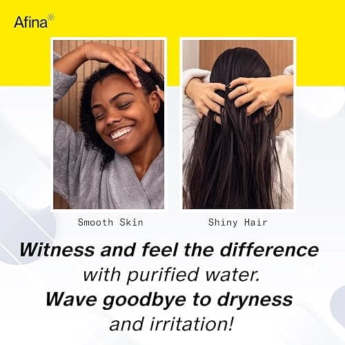Afina Filtered Shower Head - Water Softener Showerhead with KDF-55 Filter for Hard Water - High Pressure Rain Fall Experience - Universal Fit (Chrome) thumbnail 7