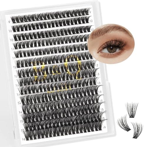 Lash Clusters Individual Lashes Lash 280 PCS Eyelash Clusters False Eyelash 45D Lash Extension Fluffy Natural Cluster Eyelash Extensions DIY Eyelash Extensions at Home (45D-0.07C,9-16MIX) - Image 1