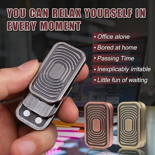 D.G.PLAYER Triple Fidget Slider, Magnetic Metal Fidget Toys Adults Anxiety EDC Cool Gadgets Sensory Toys for Relieve Stress, Tension, Anxiety (Silver-Grey) thumbnail 3