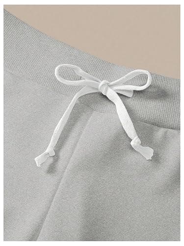 RoseSeek Women's Straight Leg Sweatpants Low Rise Drawstring Waist Track Pants Trousers with Pocket Joggers - Small - Grey thumbnail 5