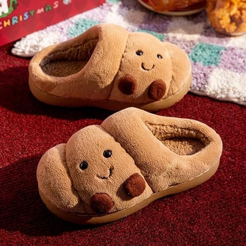 Layheld Croissant Fuzzy Slippers Women Open Back& Closed Back Cute House Shoes 1.4” Y2k Aesthetic Warm Non-Slip Indoor Fluffy Slippers thumbnail 3