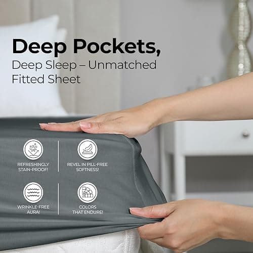 Utopia Bedding Twin Fitted Sheet - Bottom Sheet - Deep Pocket - Soft Microfiber - Shrinkage and Fade Resistant - Easy Care -1 Fitted Sheet Only (Grey) thumbnail 3