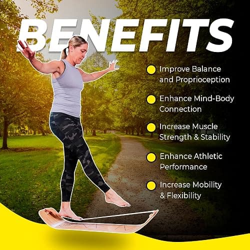GIBBON SlackBoard - GiBoard Balance Board Kids & Adults - Slackline Balance Trainer - Slack Board Core Workout Equipment Home Gym Training - Standing Desk Exercise - Yoga, Agility, Pilates & More thumbnail 4