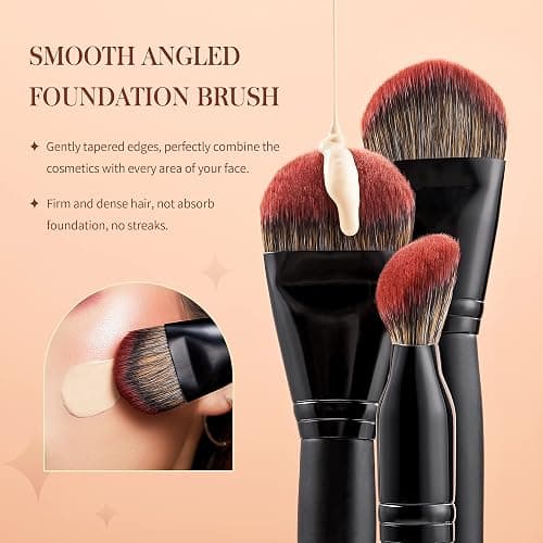 Jessup Makeup Brushes Set Professional 21Pcs Black Complete Collection, Synthetic Hair Mkae up Brushes, Powder Blending Foundation Highlight Contour Concealer Eyeshadow Eye liner Spoolie T271 thumbnail 4