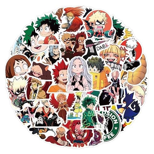 50pcs My Hero Academia Stickers for Kids, Cute Anime Cartoon Waterproof Vinyl Decal for Teen Girl Adult Notebook Laptop Water Bottle Skateboard Guitar Travel Case Phone Bike thumbnail 3
