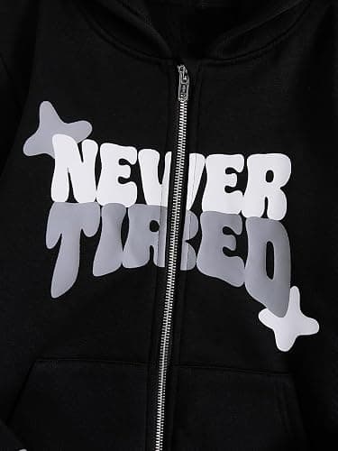 SOLY HUX Boy's Zip Up Hoodies Y2k Letter Graphic Sweatshirt | Long Sleeve, Streetwear Jacket thumbnail 4