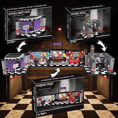 Five Nights Pirate Stage Pizzeria Cove Building Blocks Set, Monster Classic Horror Game Halloween Creative Festival Bricks Kit Toys Gifts Merch, Suitable for Fans Boys Girls Kids thumbnail 7