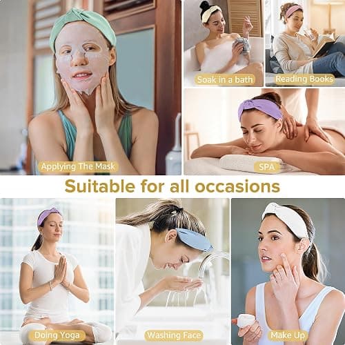 DiyJibb Headbands for Women Girls - 6PCS Stylish Top Knotted Headbands - Knotted Headband for Women - Head Bands Wide Hairband Hair Accessories thumbnail 6