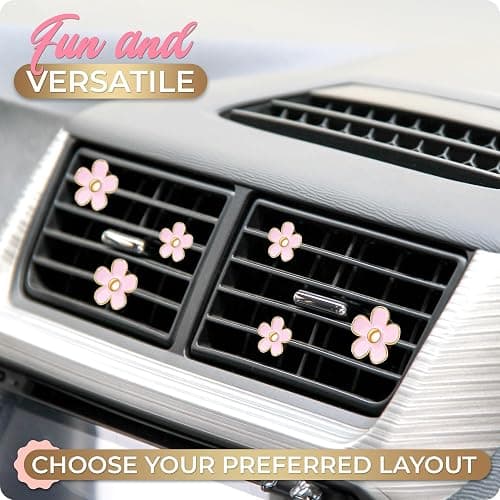 6 Pieces Daisy Car Decoration Flower Air Vent Clip Air Conditioning Outlet Clip Car Air Freshener Clip Car Interior Decor Charm Colorful Interior Accessories for Girls Women thumbnail 4