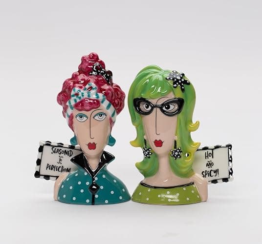 Fine Porcelain Dollymama's Lady Perfection-Spicy Salt and Pepper Shaker by Joey, 4-7/8" H thumbnail 9