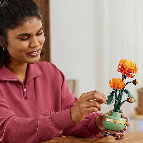 LEGO Botanicals Chrysanthemum Artificial Flower Building Set - Creative Model Kit for Adults to Build - Faux Plant Gift for Women and Men - Home Office Decor from the Botanical Collection - 10368 thumbnail 8