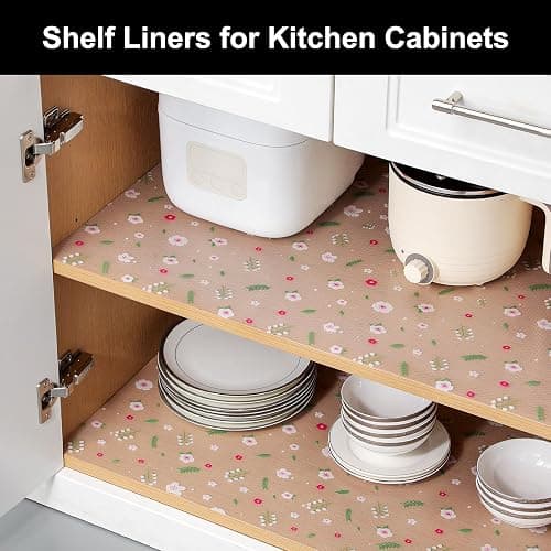 Cooyes Shelf Liner – Premium Non-Adhesive Cabinet & Drawer Liner for Kitchen – Waterproof Shelf Paper with Modern Pattern – Durable EVA Cabinet Mat – Easy to Cut thumbnail 2