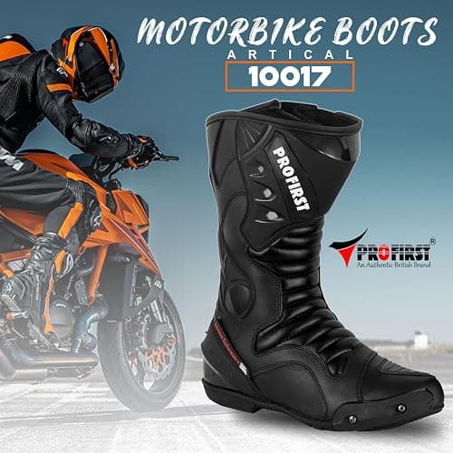 Inflori Genuine Leather Motorcycle Boots Waterproof Motorbike Shoes Armoured Boot Protection Anti Slip Racing Sports thumbnail 2