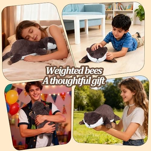 CSVBTRF Weighted Stuffed Animals, 4.1 lbs 18" Otter Plush Hugging Pillow, Otter Stuffed Animal Gifts for Kids Boys and Girls thumbnail 5
