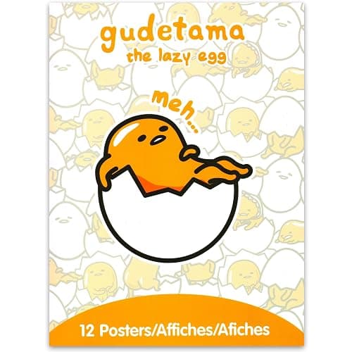 SANRIO Gudetama Posters for Room Decor - 12 Pc Bundle for Kids Teens Adults | 8.5" x 11" The Lazy Egg Wall Art Posters Set Plus Stickers - Gudetama Decorations for Bedroom, Party Decor thumbnail 4