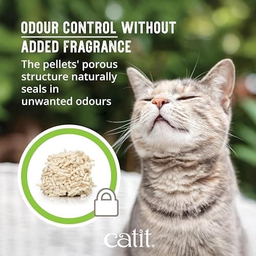 Catit Go Natural Pea Husk Clumping Cat Litter, Unscented, 5.6 kg, Dust Free & Lightweight Cat Litter, Easy to Scoop, Litiere Pour Chat thumbnail 7