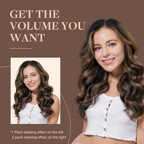 GOO GOO Clip in Hair Extensions Real Human Hair, Remy Human Hair Extensions Clip ins for Women, Natural Human Hair, 22inch 120g 7Pcs, 1B/6/1B Balayage Natural Black to Chestnut Brown thumbnail 7