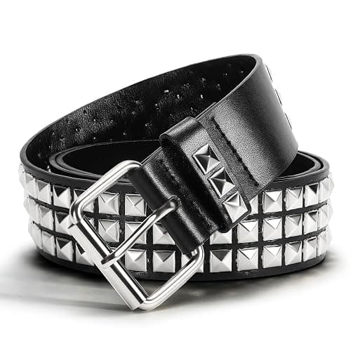 YA BELT Studded Belt for Women and Men Goth Metal Punk Belt Scene Style Cool Belts for Jeans thumbnail 3