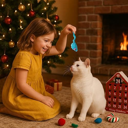 Rubypop Cat Advent Calendar 2025, 24 Days Christmas Countdown Box for Cats with Interactive Toys, Catnip Balls & Feather Wand, Xmas Holiday Gift for Kittens & Cats Lover thumbnail 9