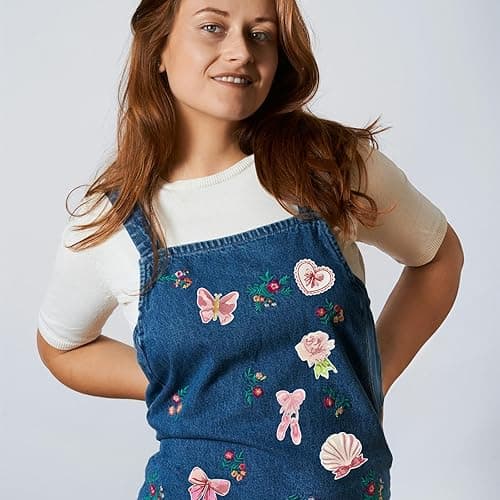 Boho Girly Iron On Patches, Cute Embroidery Applique Patch, DIY Decorative Heat Press Patches for Jeans Jackets Clothing Backpacks Hats (Boho3 12 Pcs) thumbnail 7