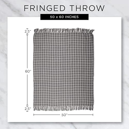 DII Herringbone Striped Collection Cotton Throw Blanket, 50x60, Stone thumbnail 3