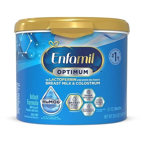 Enfamil Optimum (Enspire), Our Closest Formula to Breast Milk, Immune-Supporting Lactoferrin and Brain-Supporting DHA Baby Formula, Powder 20.5 Oz Tub - Image 1