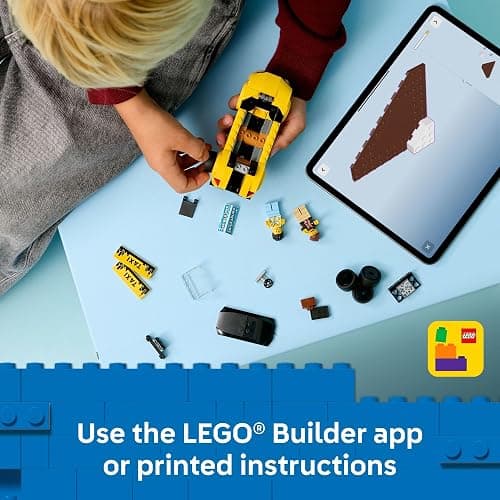 LEGO City Yellow Taxi Car Building Toy for Kids - Pretend Play Set for Boys & Girls, Ages 5+ - Toy Car W/Taxi Driver & Tourist Minifigures - Gift Idea for Birthdays - 60487 thumbnail 6