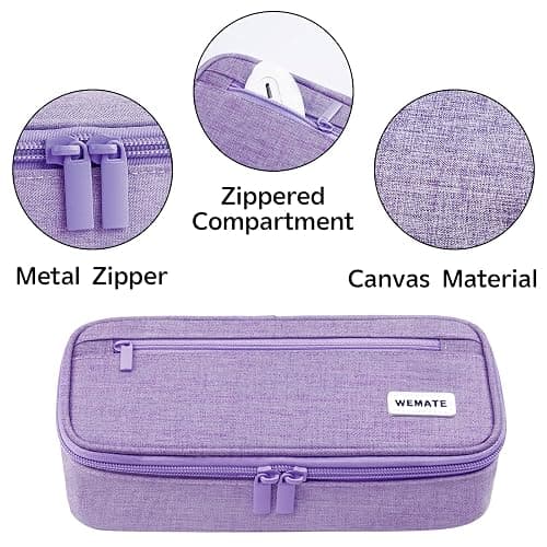 WEMATE Pencil Case, Large Storage Organizer for Stationery, Back - to - School Essential, Teacher Must - have, Big Pencil Pouch, Marker Case School Supplies for College & High School thumbnail 3