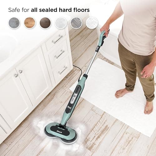 Shark Steam & Scrub Steam Mop, All-in-One Scrubbing and Sanitizing Hard Floor Cleaner, LED Headlights, 4 Dirt Grip Soft Scrub Pads Included, XL Water Tank, Swivel Steering, Hawaiian Grey, S8001 thumbnail 9