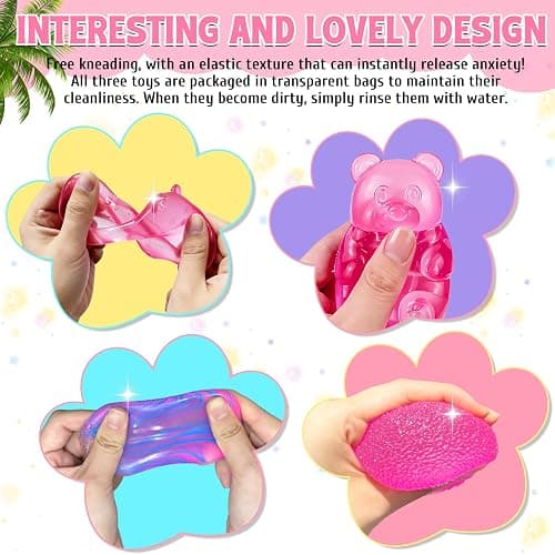 3Pcs Taba Squishies Fidget Toys, Stress Balls for Kids and Adults, Squishies Stress Cube, Sensory Toys for Kids with Autism, Fidgets for Classroom Prize, Birthday Gifts Party Favors(Random Color) thumbnail 5