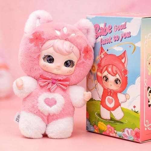 MINISO Babe Good Luck to You Series Blind Box Plush & Cute Vinyl Figures Trendy Bag Charms, Adorable Design as Bag Pendants, Lucky Keychains or Home Decor, Sweet Gift (Random One) thumbnail 4