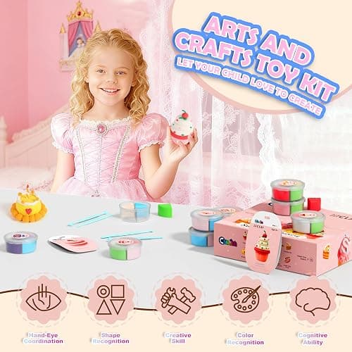 Cake Themed Air Dry Clay Kit for Kids - 12 Boxes Ultra Light Model Magic Clay, Soft DIY Modeling Clay with Sculpting Tools & Tutorials, Arts and Crafts Gift for Girls and Boys thumbnail 3