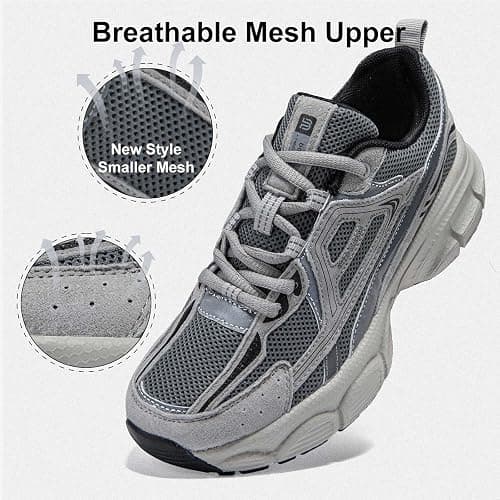 BAASPLOA Women's Chunky Fashion Sneakers Casual Sports Shoes Mesh Breathable Athletic Gym Workout Tennis Shoe Platform Thick Walking Shoes thumbnail 3