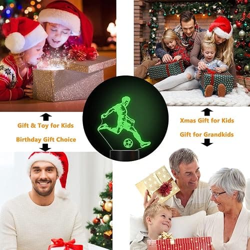 FULLOSUN Soccer Night Light, 3D Optical Illusion Lamp for Soccer Fan, Idea Birthday Xmas Gifts for Sport Fan Boys Girls with Remote Control 16 Color Change + Dim Function + 4 Flash Mode thumbnail 5