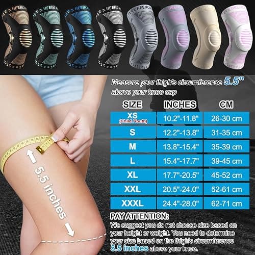NEENCA Professional Knee Brace, Compression Knee Support with Patella Gel Pad & Side Stabilizers, Medical Knee Sleeve for Pain Relief, ACL,PCL, Meniscus, Injury Recovery, Arthritis, Sports, Workout... thumbnail 4