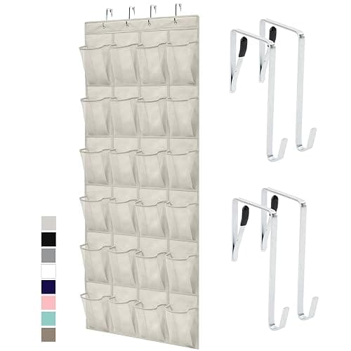 GORILLA GRIP Over the Door Shoe Organizer, 24 Large Breathable Mesh Pockets, Space Saving Hanging Storage Holder, Closet Rack Hanger Holds Up to 40 lbs, Hangs on Closets for Shoes, Accessories, Linen - Image 1