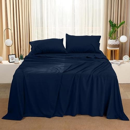 Utopia Bedding Queen Sheet Set – 4 Piece Bed Sheets for Queen Size Bed, Soft and Breathable Microfiber, Includes 1 Fitted Sheet, 1 Flat Sheet and 2 Pillowcases (Navy Blue) thumbnail 7