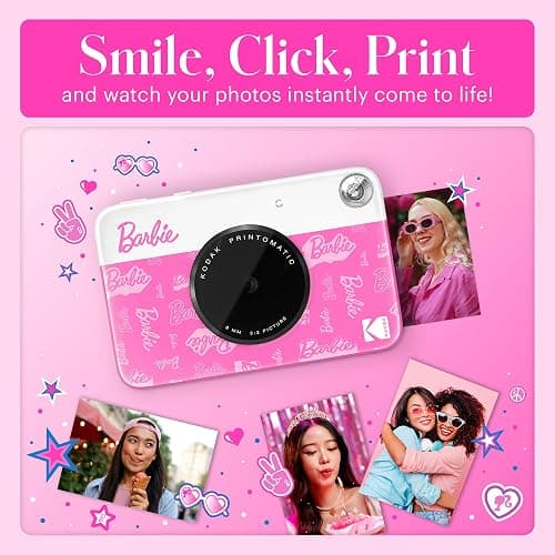 Barbie x Kodak Printomatic Full-Color Instant Print Digital Camera – 5MP Portable Barbie Camera Prints Colorful 2x3” Sticky-Back Photos – Signature Style thumbnail 5