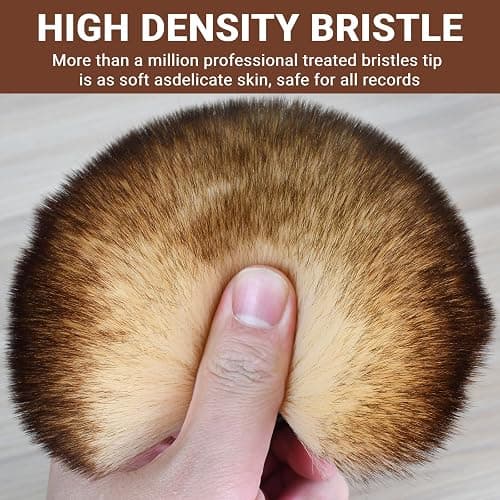 2-in-1 Vinyl Record Cleaning Kit with Stylus Brush - Anti Static Soft Record Cleaning Kit for Albums Record Players - Retro Wooden Handle Record Brush - High Density Microfiber Bristles Vinyl Brush thumbnail 4