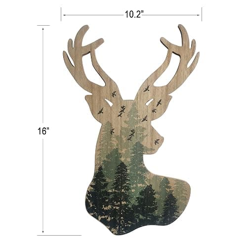 Limygus Wall Hanging Decor Deer Head Wall Art MDF, 10x16 inches, Unframed, Indoor, Home Office, Bathroom, Bedroom, Living Room, Wood, Art Deco, 0.66lbs thumbnail 3