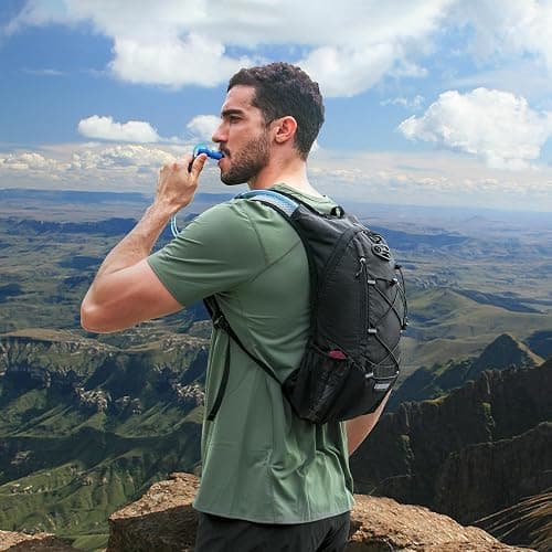 Lightweight Hydration Backpack, Running Backpack with 2L Water Bladder, Hydro Water Daypack for Cycling Hiking Rave for Men Women thumbnail 8