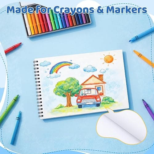 6" x 9" Sketch Book, 24-Pack 40 Sheets Drawing Paper Pad for Kids Coloring, Writing or Painting, Kid Drawing Pad & Art Supplies, Sketch pad Kids Ages 3+ (6" x 9"(Pack of 24)) thumbnail 6